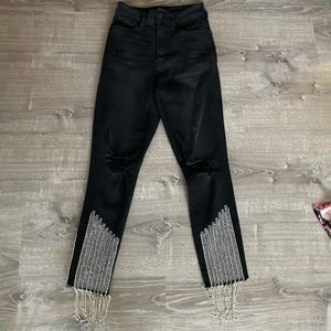 AKIRA black jeans with rhinestones
